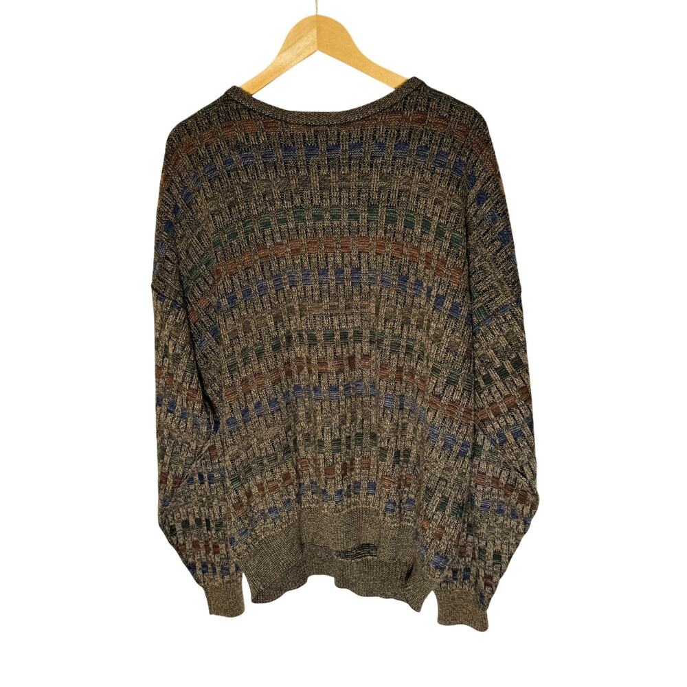 Gianfranco Ruffini Sweater Men’s XL Acrylic Grandpa Vintage Turkey Crewneck 3D